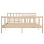 vidaXL Massivholzbett, 135x190 cm, Doppelbett, Kiefernholz natur, Lattenrost