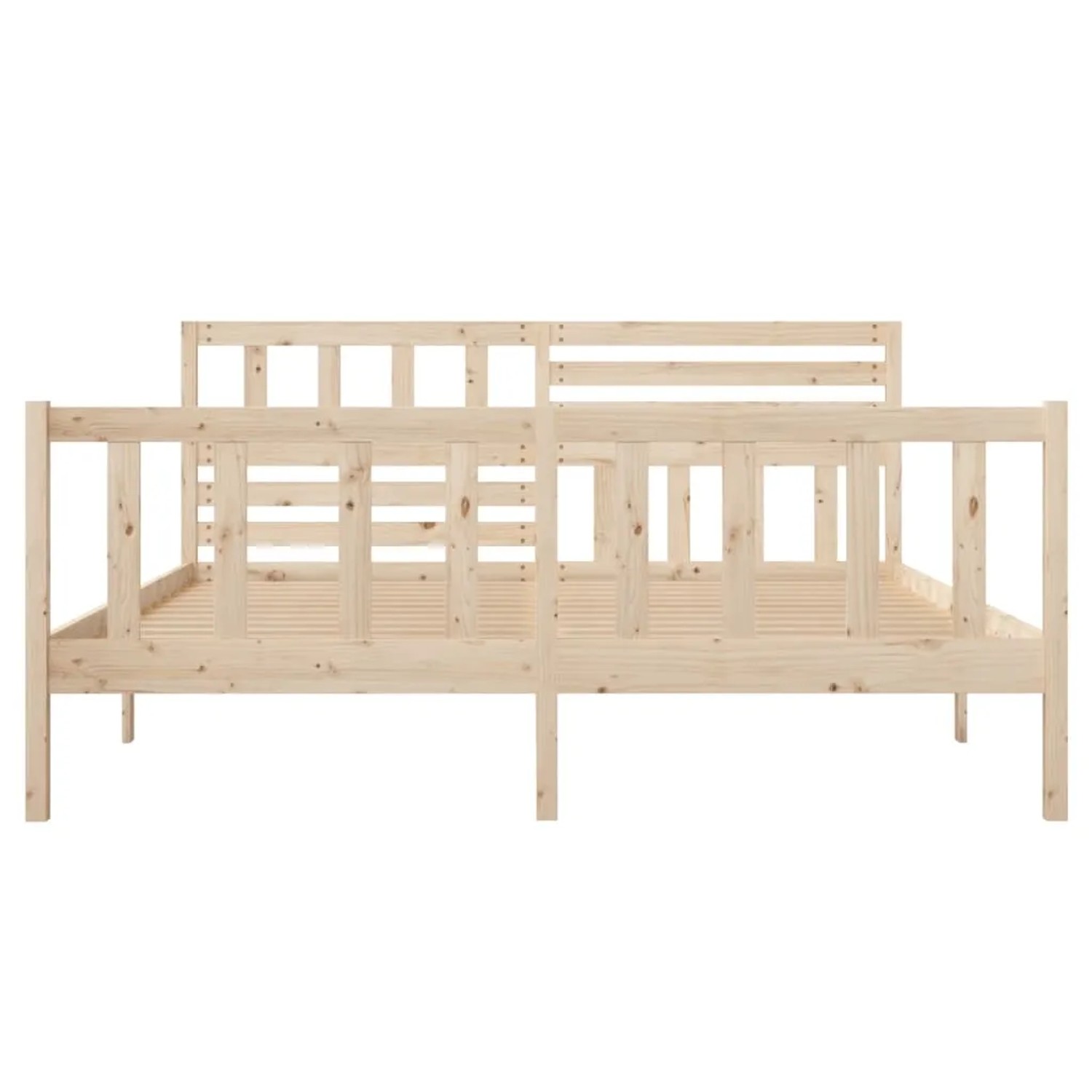 vidaXL Massivholzbett, 135x190 cm, Doppelbett, Kiefernholz natur, Lattenrost