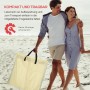 Outsunny Strandliege Stahl Oxfordstoff Beige Hellblau 124L x 53B x 35-45H cm_5