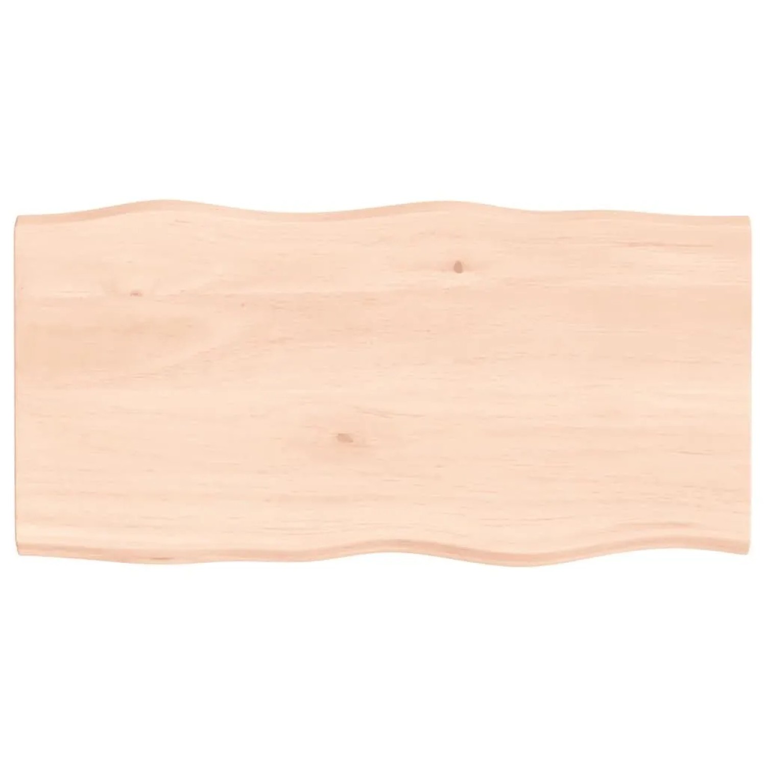 vidaXL Tischplatte 100x50x2 cm Massivholz Eiche Unbehandelt Baumkante 363884