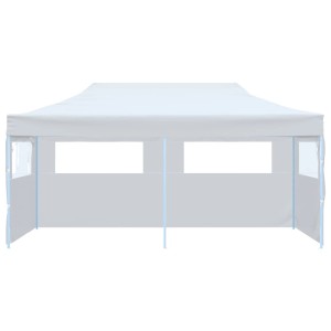 Weißes vidaXL Faltbares Partyzelt mit Seitenwänden, 3x6 m, ideal für Outdoor-Events.