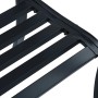 Detailansicht: Schwarze VidaXL Gartenbank aus Stahl, 125 cm breit.