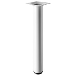 Weißes Hettich Tischbein, Ø 30 mm x 250 mm, für Möbelbau.