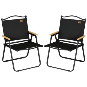 Outsunny Campingstuhl Oxfordstoff Stahl Schwarz 54L x 59B x 78H cm