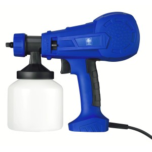 LUX Farbsprühgerät HVLP 400 W, blau, mit weißem Farbbehälter. Ideal zum Lackieren und Lasieren.