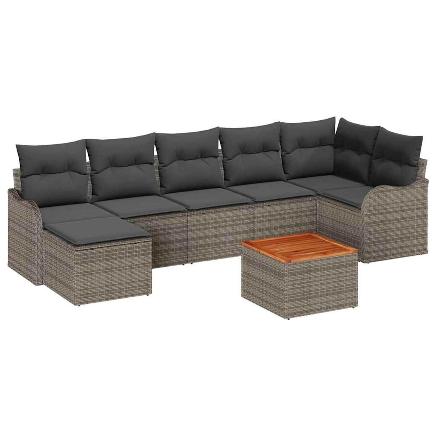 vidaXL Garten-Sofa-Set 8-Tlg Grau 3356151 günstig online kaufen