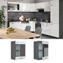 Vicco Küchen Glashängeschrank R-Line, weiß hochglanz/anthrazit, 40 cm. Hängeschrank mit Glastür für die Küche.