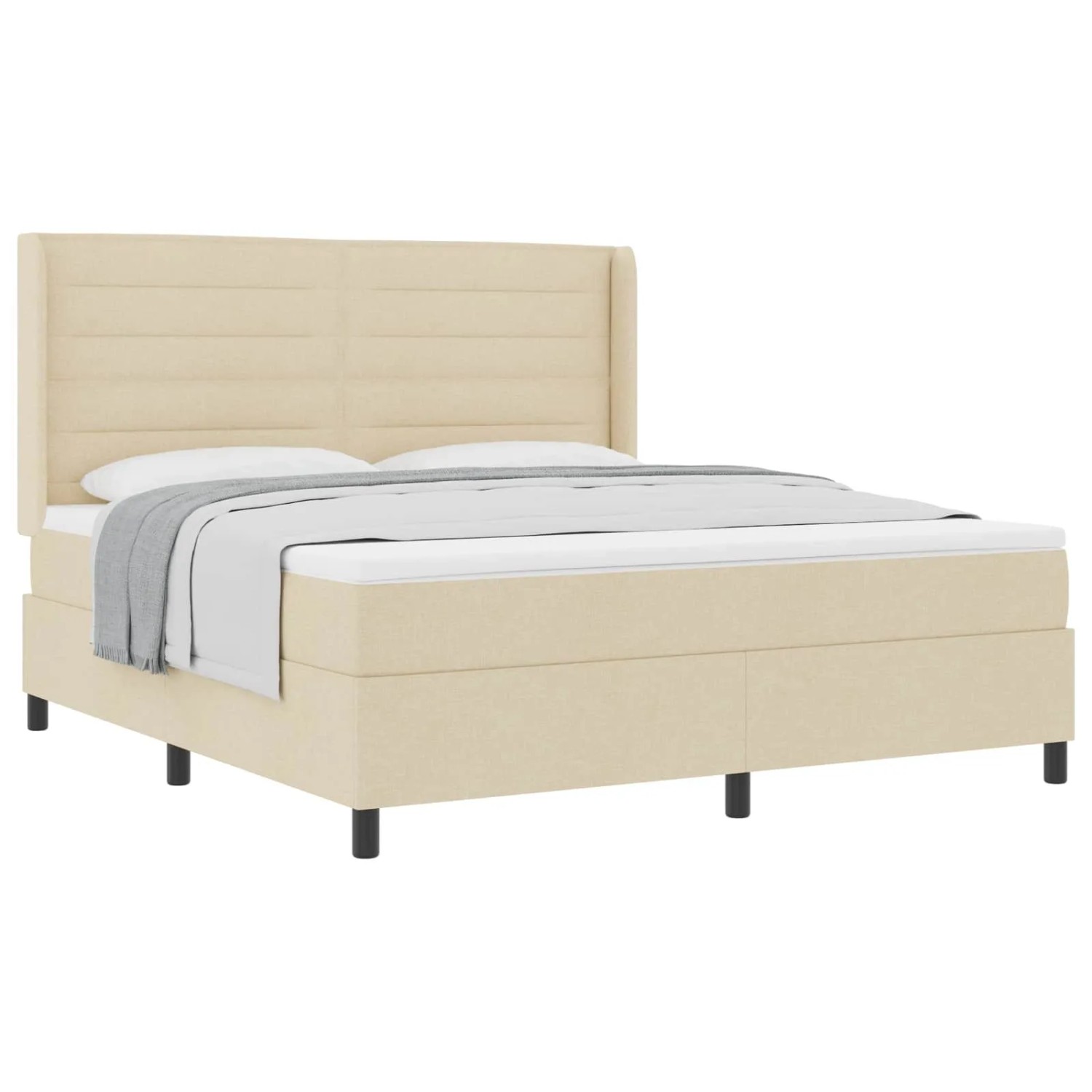 vidaXL Boxspringbett mit Matratze Creme 180 x 200 cm Stoff 3341600 günstig online kaufen
