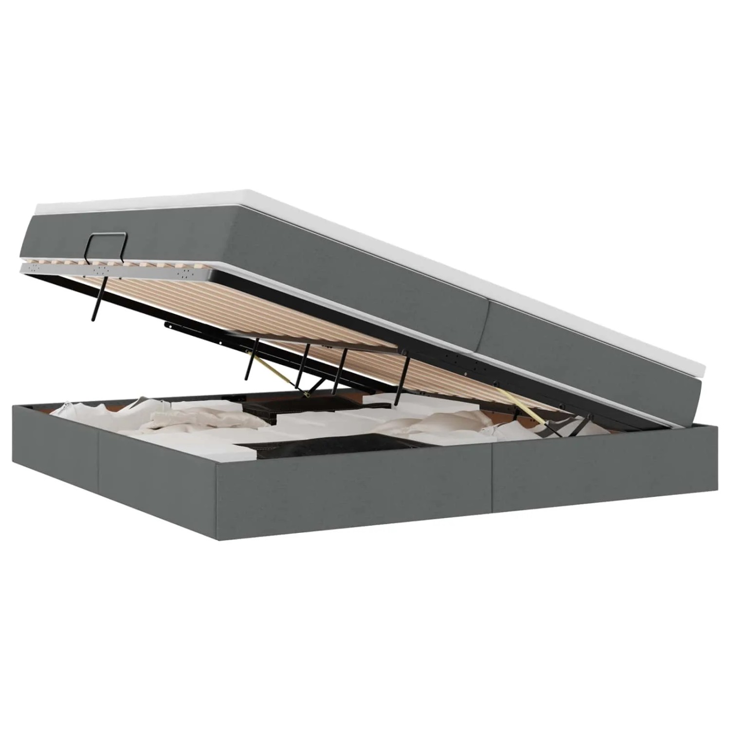 vidaXL Stauraumbett mit Matratze Dunkelgrau 200 x 200 cm 3370249 günstig online kaufen