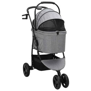 vidaXL Faltbarer Haustierwagen Grau 78 x 54 x 101 cm Polyester 42012441