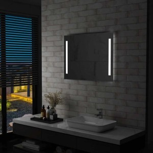 vidaXL Badezimmer-Wandspiegel mit LEDs 80x60 cm 144706