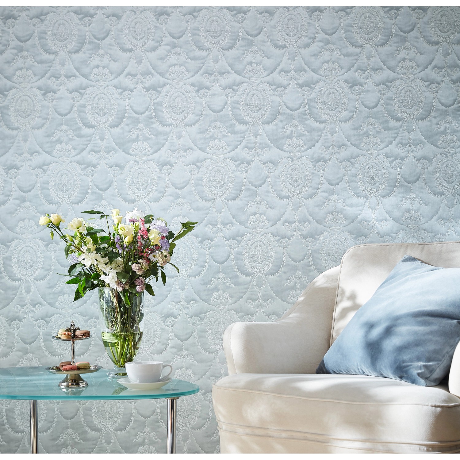 【rasch】壁紙　570830 (Trianon XIII) Rasch Vliestapete Trianon XIII 570830 Ornament Blau 10,05