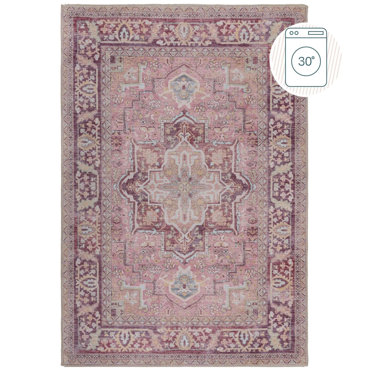 Flair Rugs Vintageteppich Windsor Vintage 200 cm x 290 cm Rosa