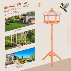 PawHut Vogelhaus mit Ständer und Zinkdach für Garten, Park oder Balkon.
