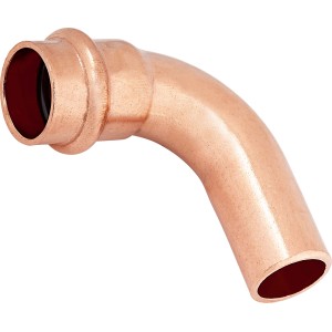 Kupfer Press-Bogen, 18 mm, 90 Grad für Trinkwasserinstallation.
