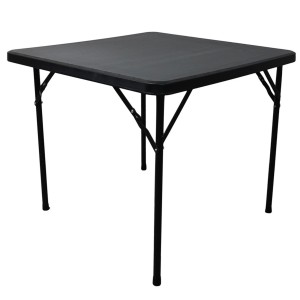 CHEFGASTRO Balkontisch Klappbar 86x86cm Gartentisch Wetterfest 4 Personen Kunststoff Schwarz Campingtisch Outdoor Klapptisch Bistrotisch