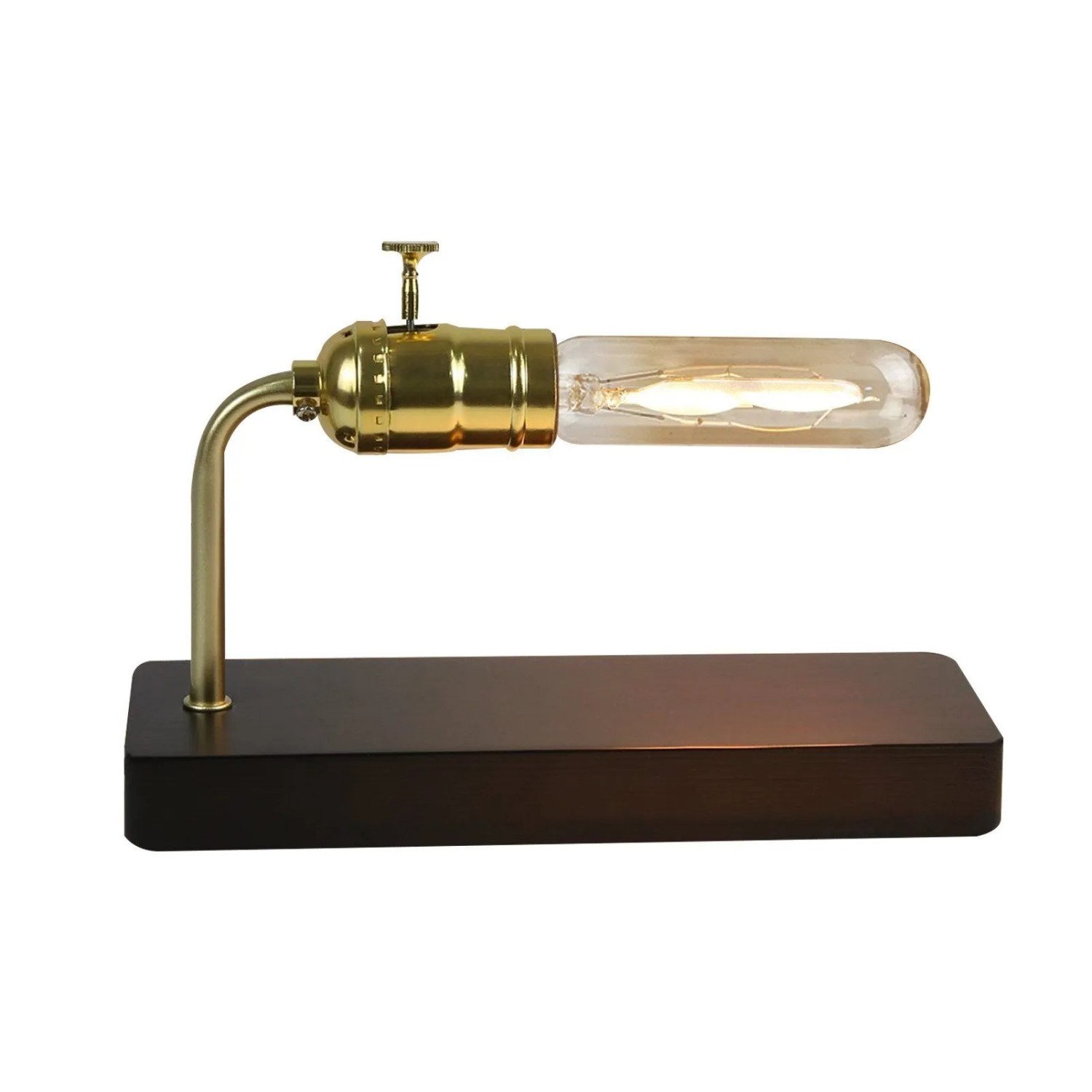 NETTLIFE Tischlampe aus Holz und Metall L23cm Gold