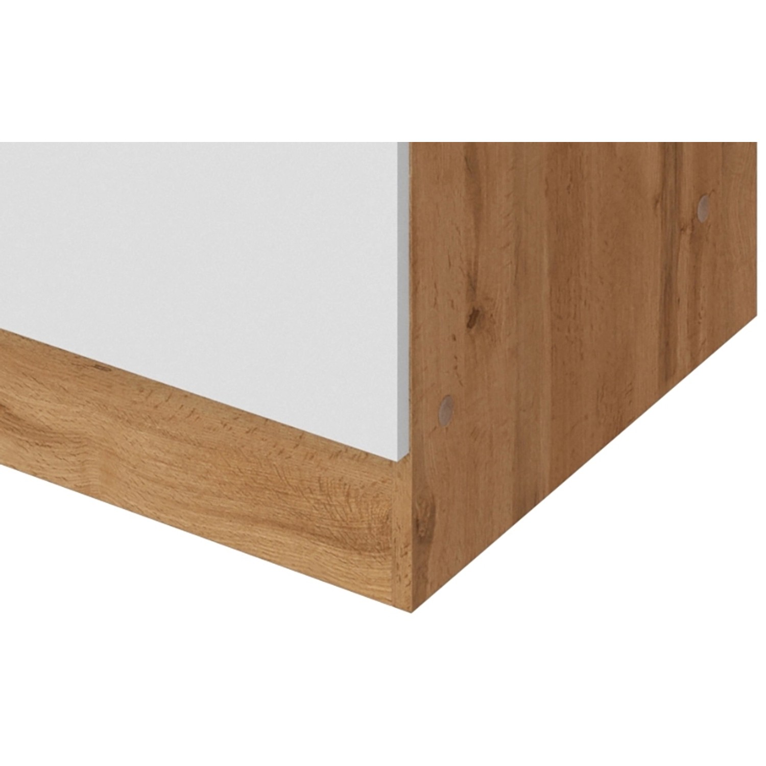 Detailaufnahme: Held Möbel Unterschrank Sorrento, Weiß/Wotan Eiche Dekor.