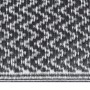 Schwarzer vidaXL Outdoorteppich (140x200 cm) mit Jacquard-Muster. Ideal für Terrasse und Balkon.
