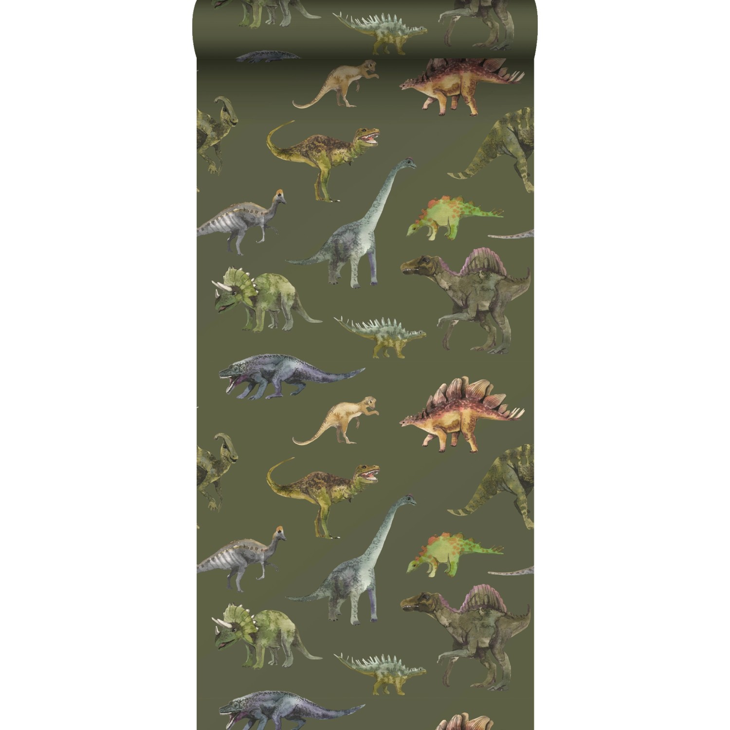 Sanders & Sanders Tapete Dinosaurier Dunkelgrün 50 X 900 Cm 935369 günstig online kaufen
