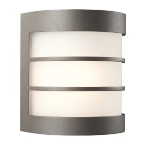 Moderne Philips Calgary Außenwandleuchte in Anthrazit mit zylindrischem Design.