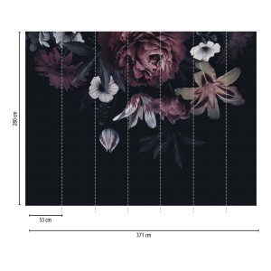 Bricoflor Fototapete Lilien auf Schwarz, florales Design im Gemälde-Stil für Schlafzimmer.