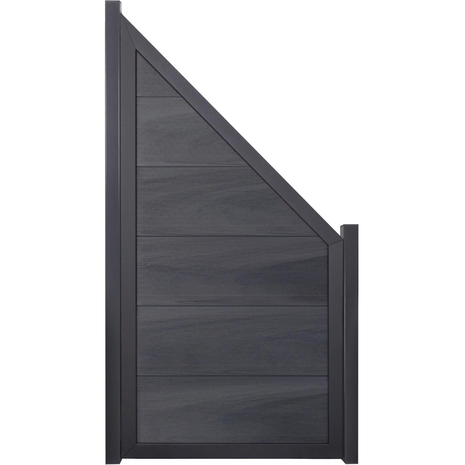 GroJaViento Zaunelement Steingrau co-extrudiert 90x180/90 cm Rahmen: Anthrazit