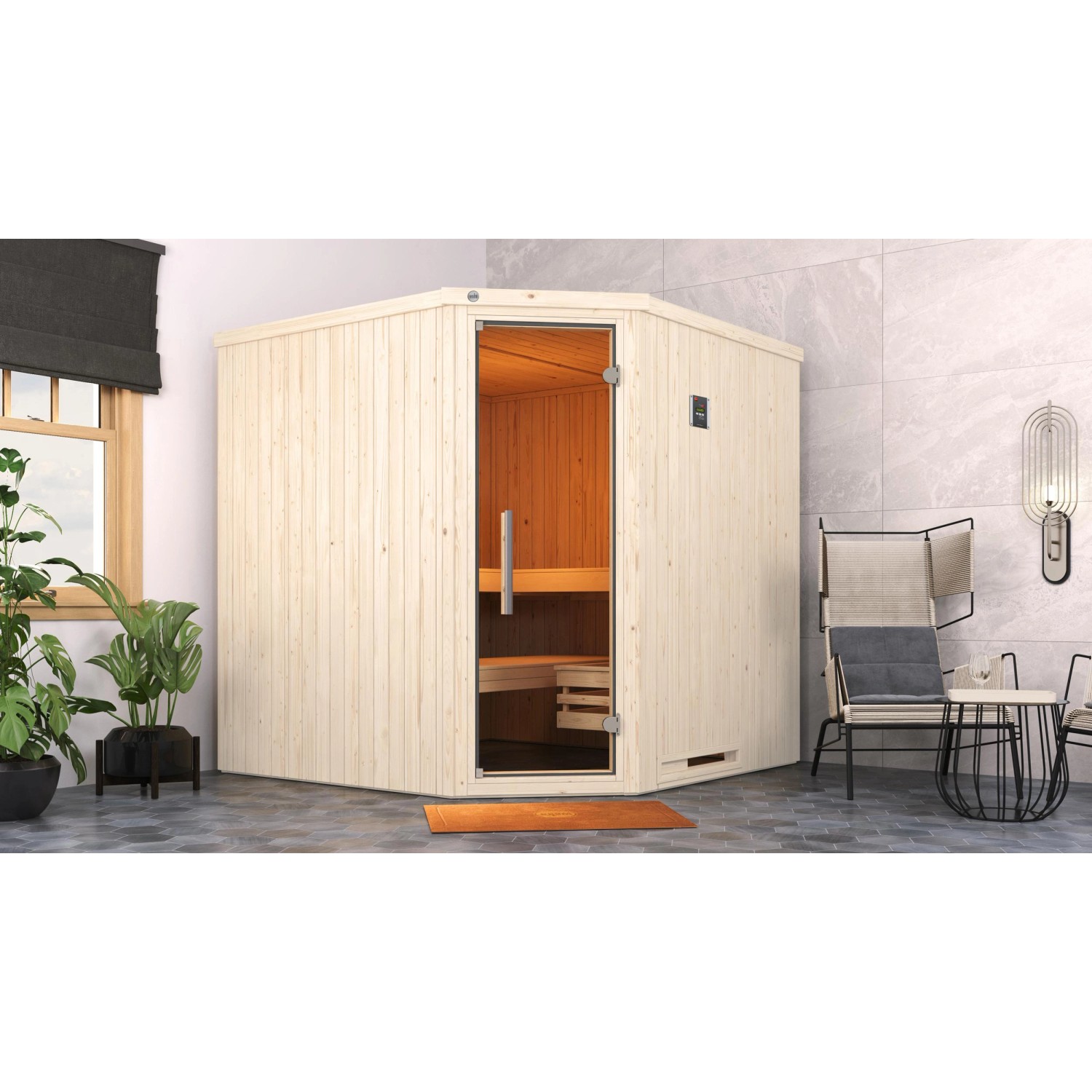 Weka Elementsauna Varberg 3 GT Trend inkl. 7,5 kW OS-Ofenset