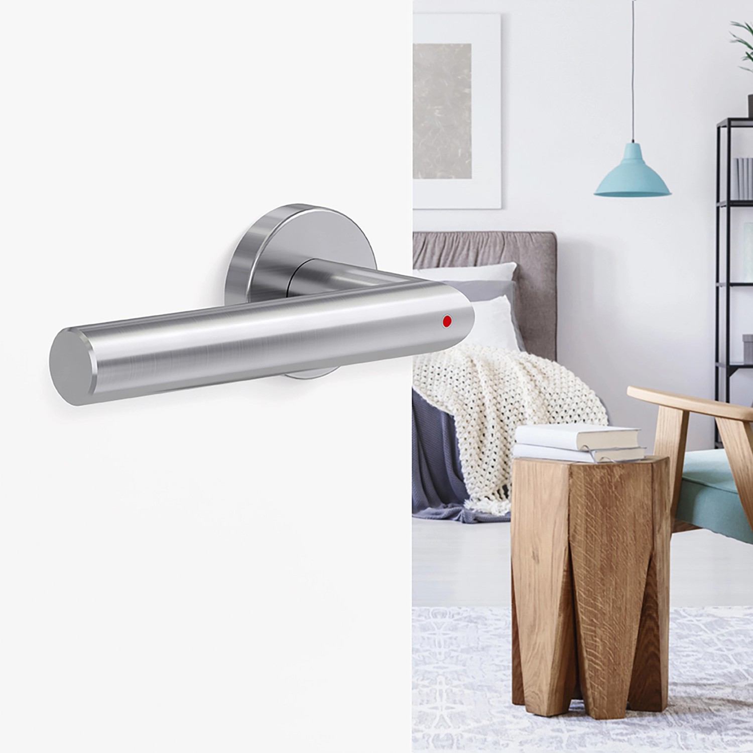 Novadoors Türgriff Nova Mio, rosettenlos, Edelstahl, Smart2Lock für Innentüren.