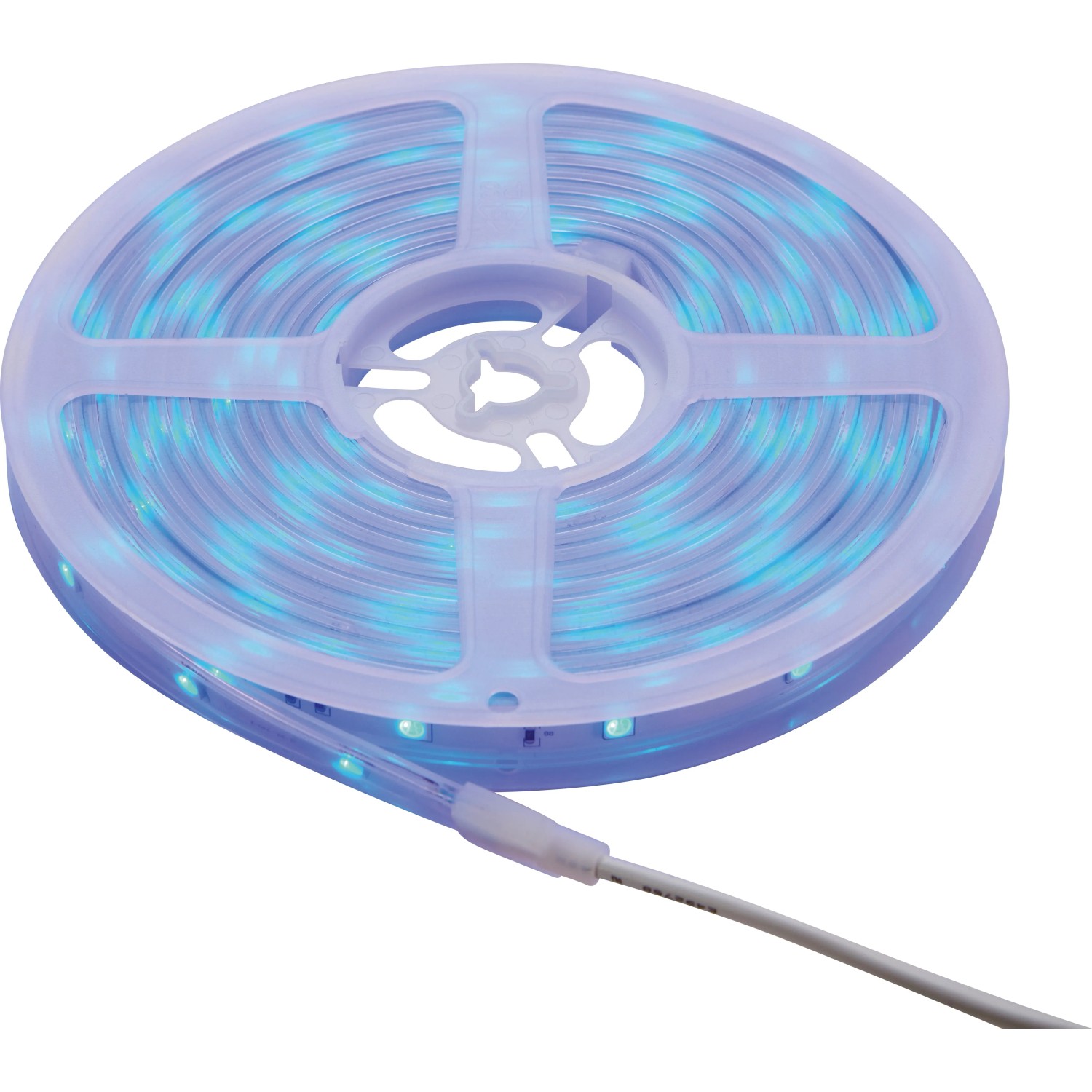 Aufgerollter 5 m LED Stripe Outdoor RGB für Außen-Dekobeleuchtung.