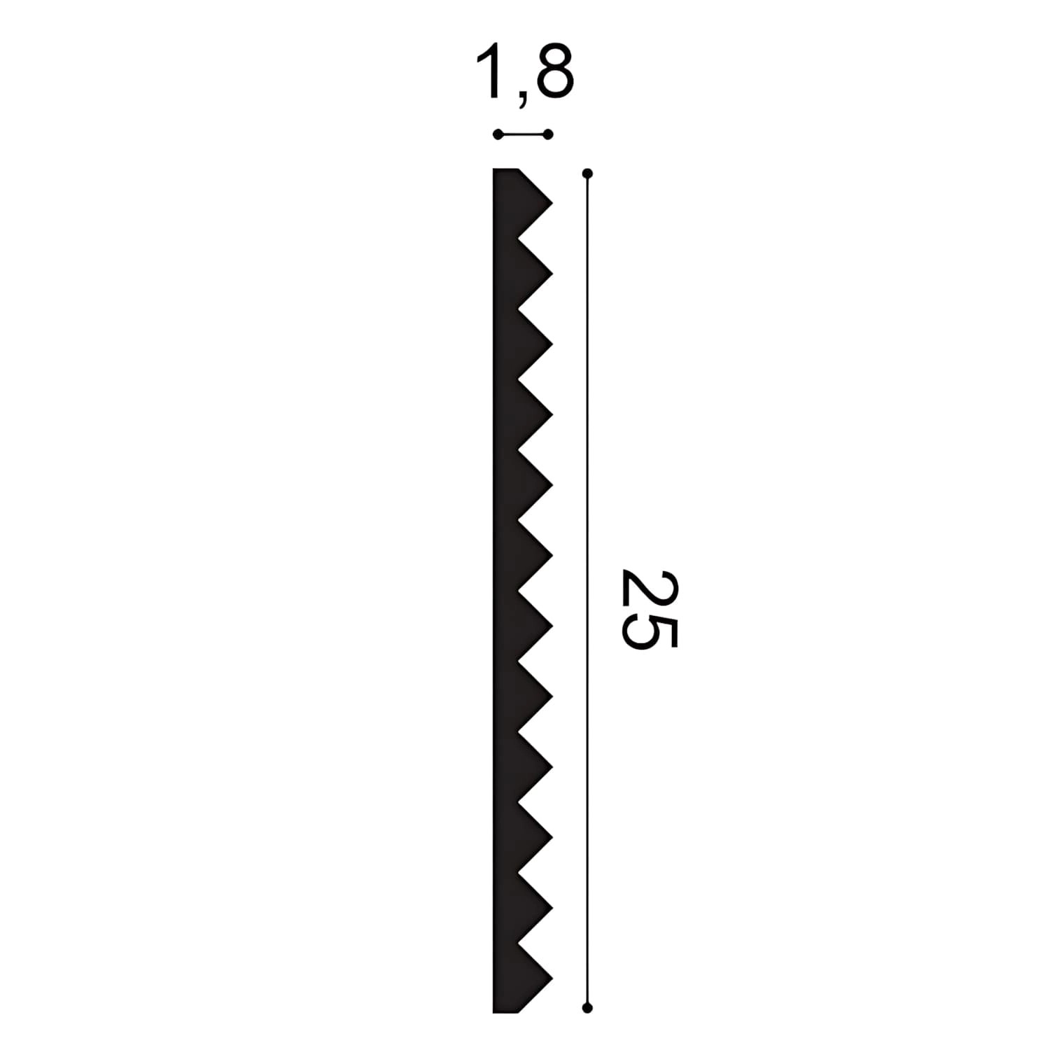 Detailansicht ORAC DECOR W108-Box 3D Wandpaneel, Maße 25x1,8cm, Zubehör für Paneele.