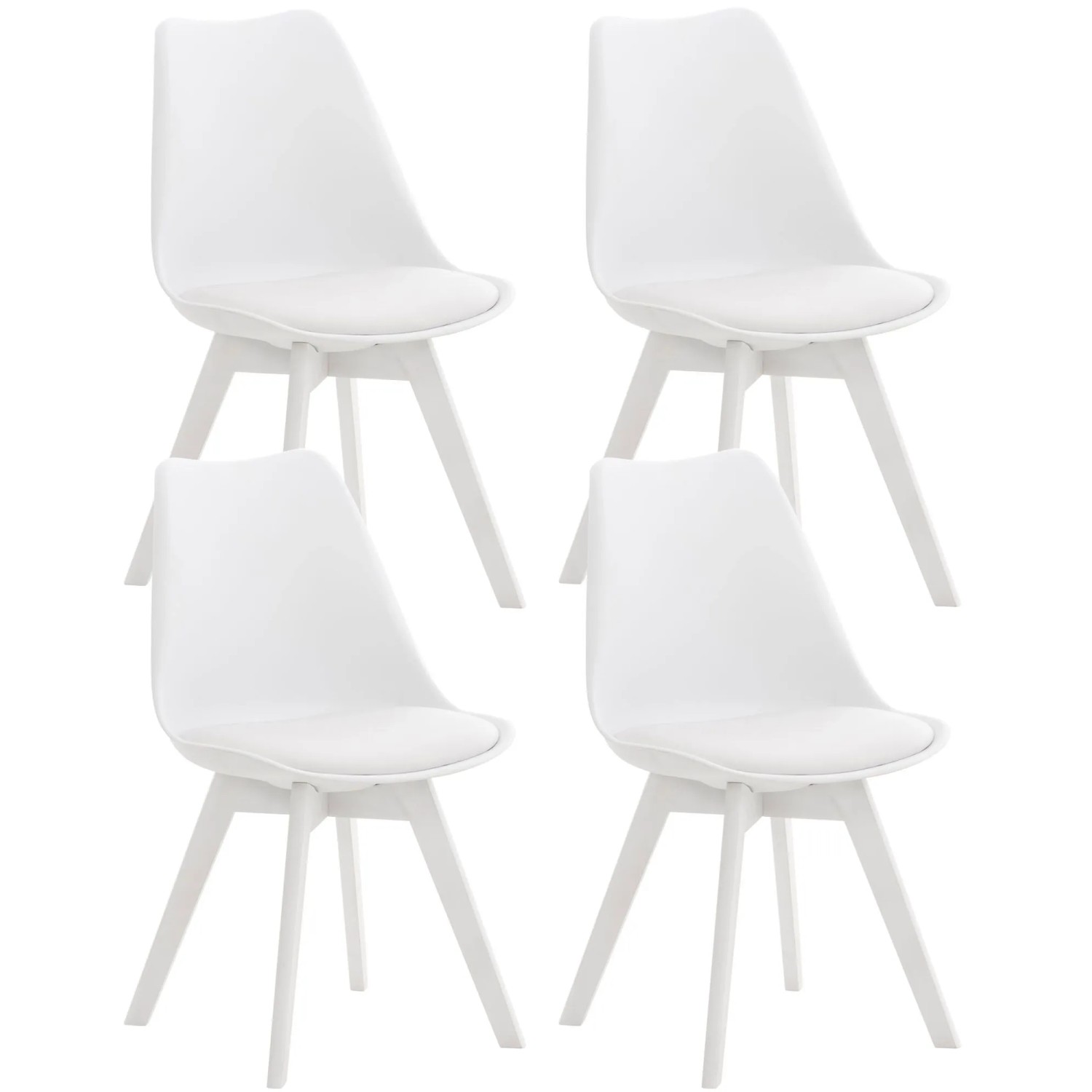 CLP 4er Set Esszimmerstuhl Linares weiß/weiß/Kunststoff