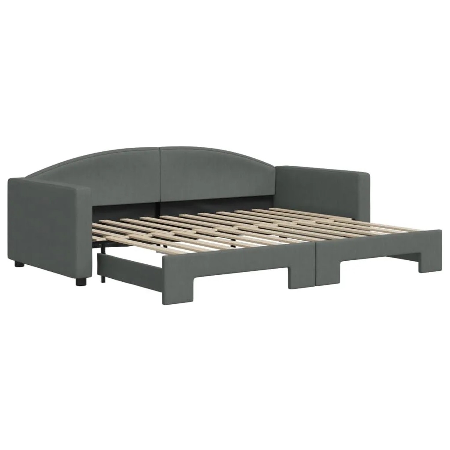 vidaXL Tagesbett Ausziehbar Dunkelgrau 90x200 cm Stoff 3197189