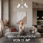 Moderne ARTE LAMP LED Deckenlampe im Wohnzimmer. Design-Kronleuchter mit Metall und Holz.
