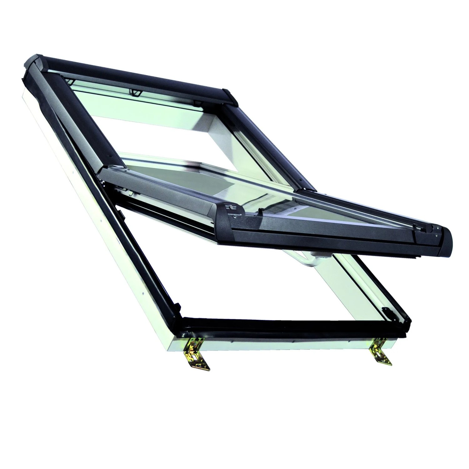 Roro Dachfenster KB1.1 VSG Kunststoff 54 cm x 98 cm Weiß-Anthrazit günstig online kaufen