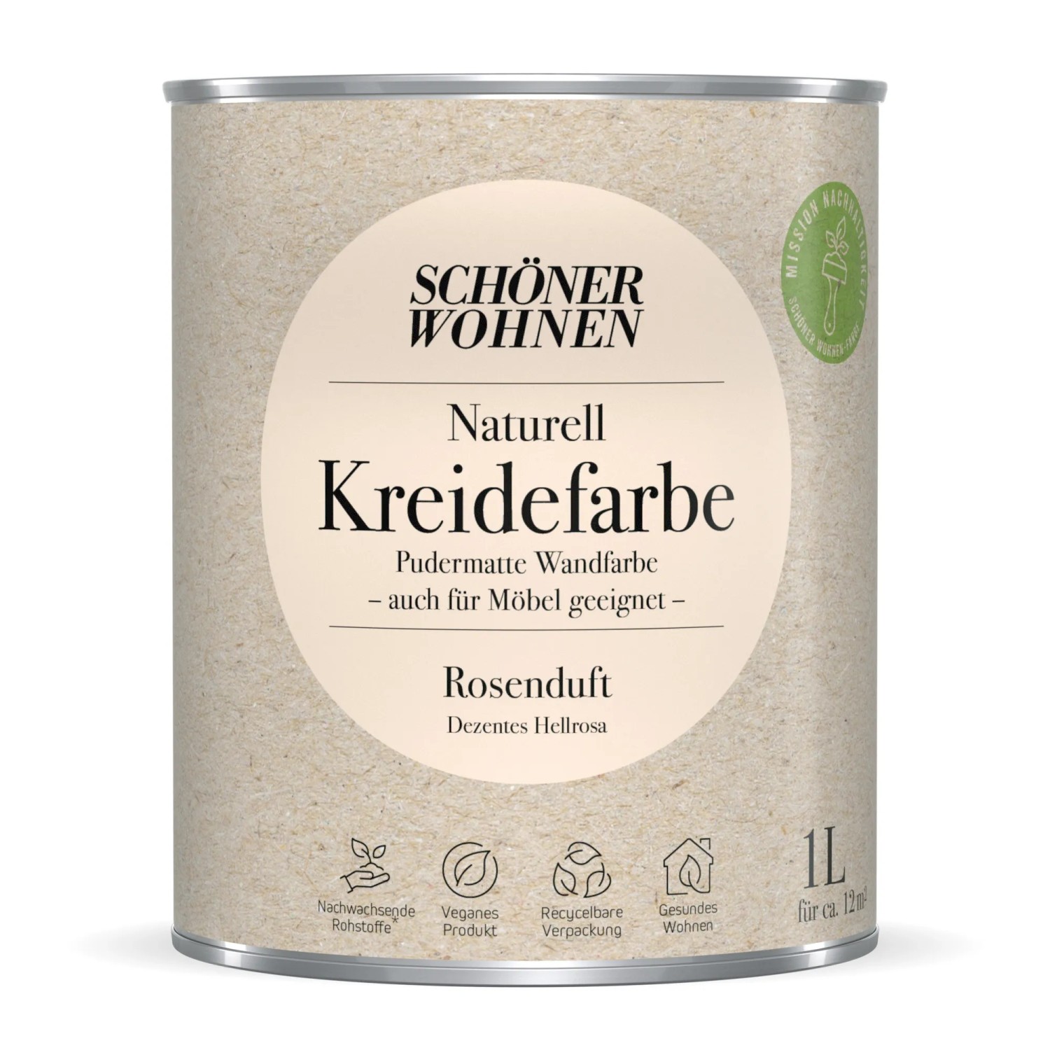Schöner Wohnen Kreidefarbe Naturell Rosenduft 1,