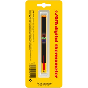 Sera Aquarium Digital Thermometer mit LCD-Anzeige im gelben Blister.
