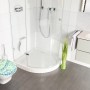 Sanilo WC-Sitz Mosaic World Green mit Absenkautomatik auf Toilette im Badezimmer.