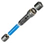LED Akku-Taschenlampe, dimm- und zoombar, mit Akku und abnehmbarem Kopf.