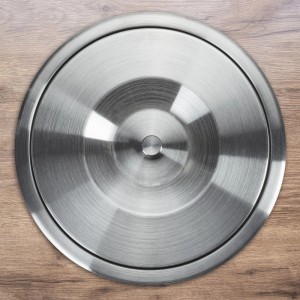 Relaxdays Einbauabfalleimer Edelstahl mit Deckel Silber 8 l 25 cm x 27 cm