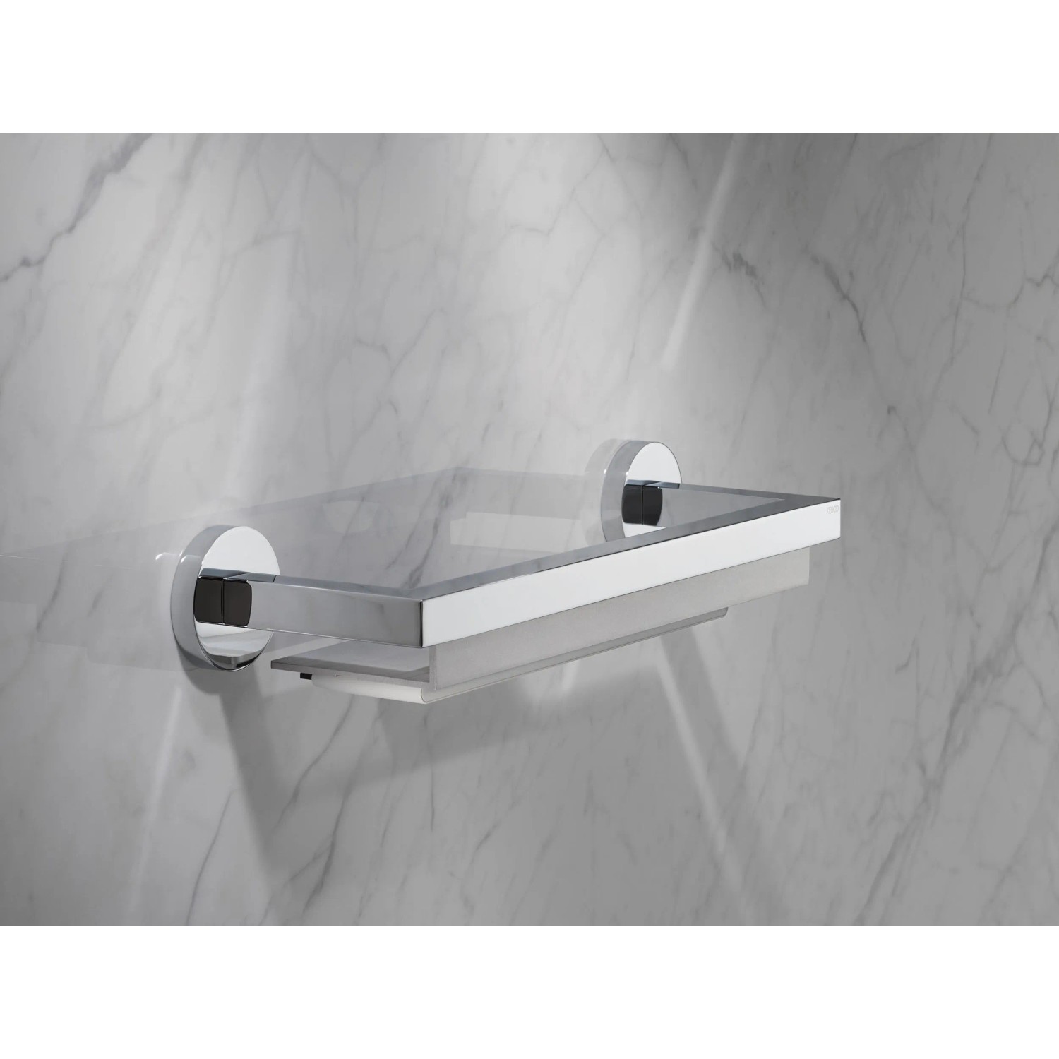 Keuco Duschablage Edition 90, 34 cm, verchromt/silber-eloxiert, für Badaccessoires.