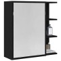 vidaXL Spiegelschrank in Schwarz Eichen-Optik mit Regal und Tür für Badezimmer.