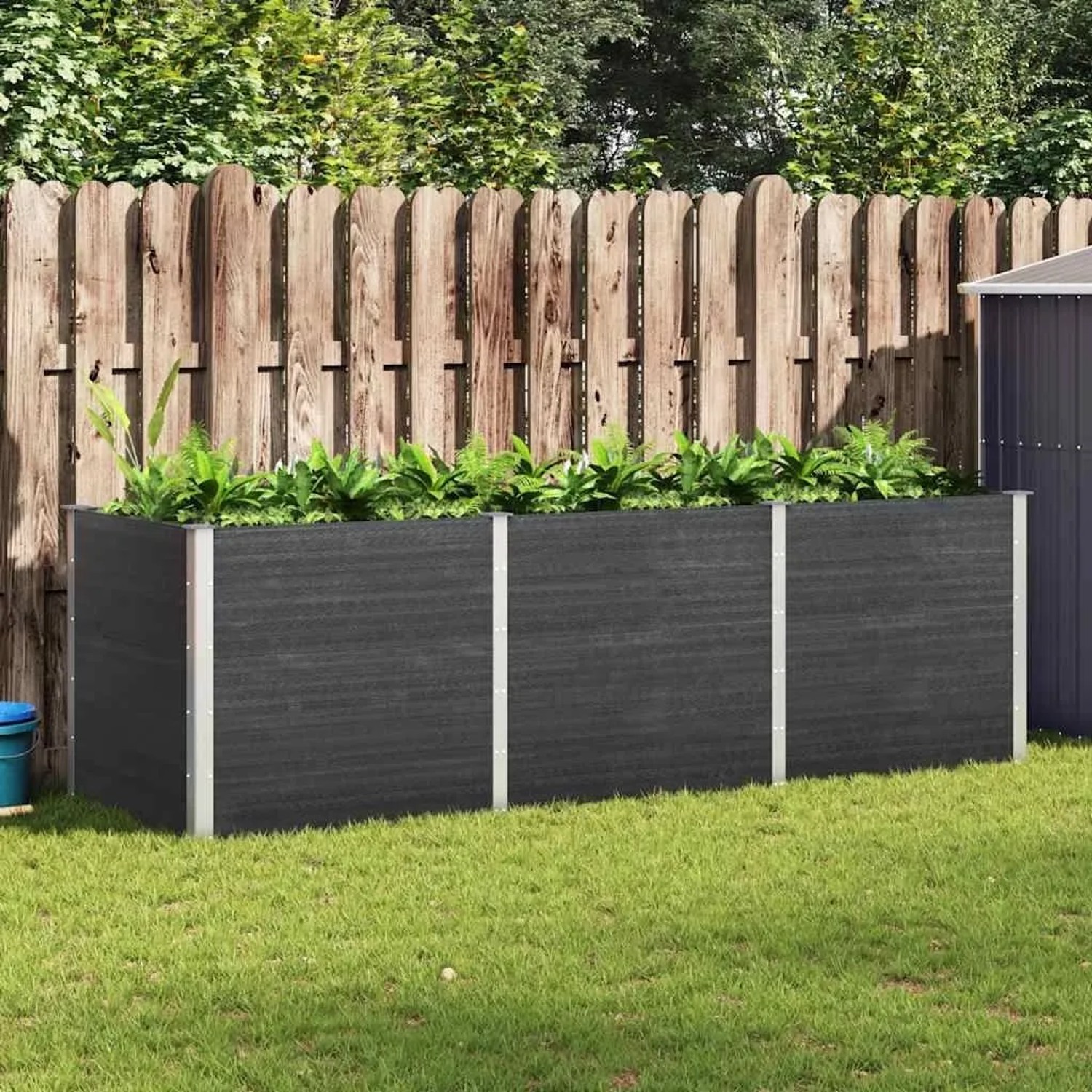 Furnicato Garten-hochbeet 300x100x91 Cm Wpc Grau