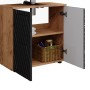 Vicco Badmöbel-Set Irma, Eiche/Anthrazit, 2-teilig mit Unterschrank (60 cm) und Spiegelschrank.