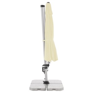 Doppler Ampelschirm Active, Ø 372 cm, Natur, mit Kurbelmechanik, geschlossen.