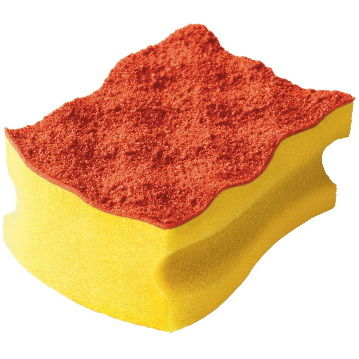 Vileda Topfreiniger Colors, 4er-Pack, gelb-roter Schwamm für Töpfe und Geschirr.