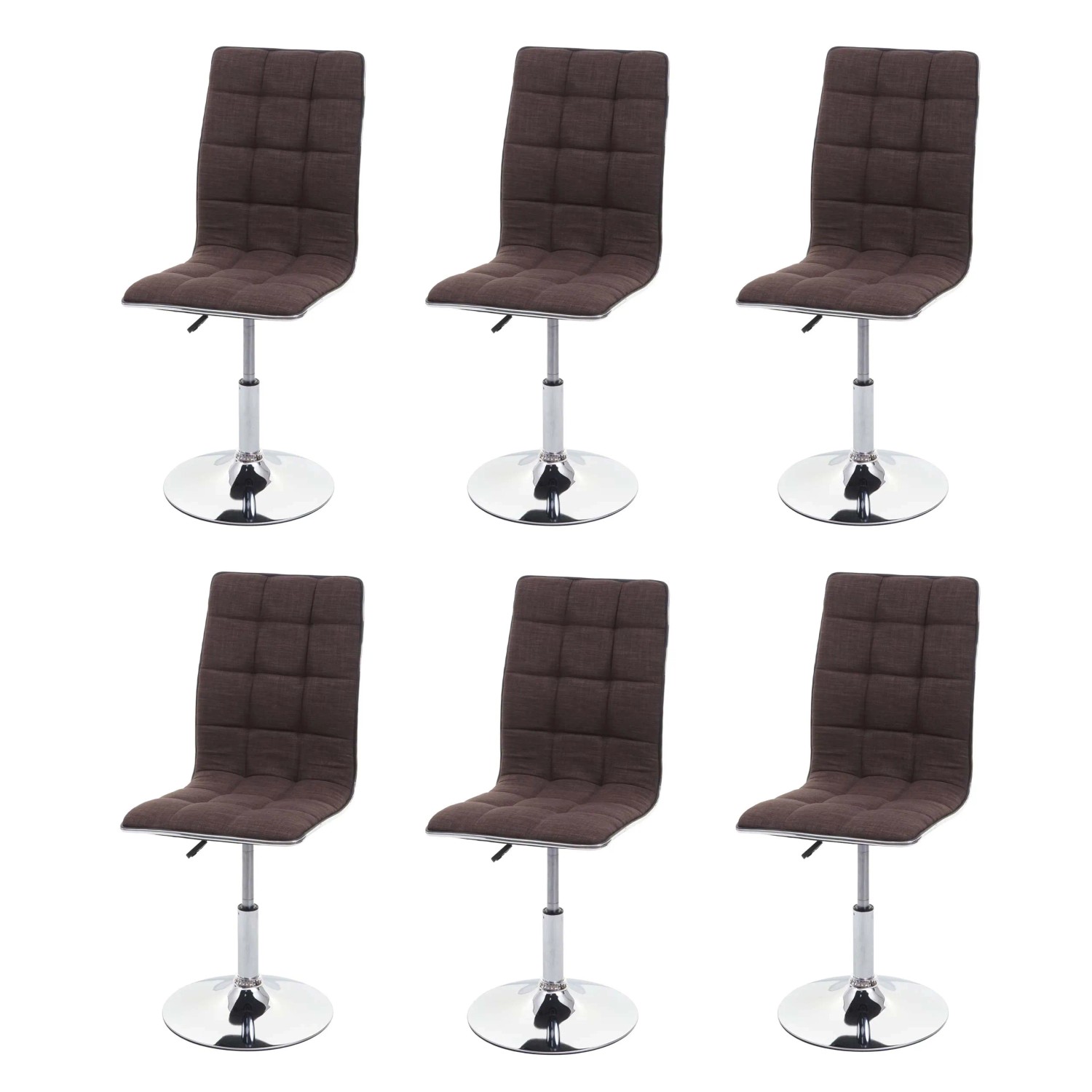 CHEFGASTRO Esszimmerstuhl 6er-Set 103x43x54cm Sitzhöhe 41cm Stoff/Textil Braun