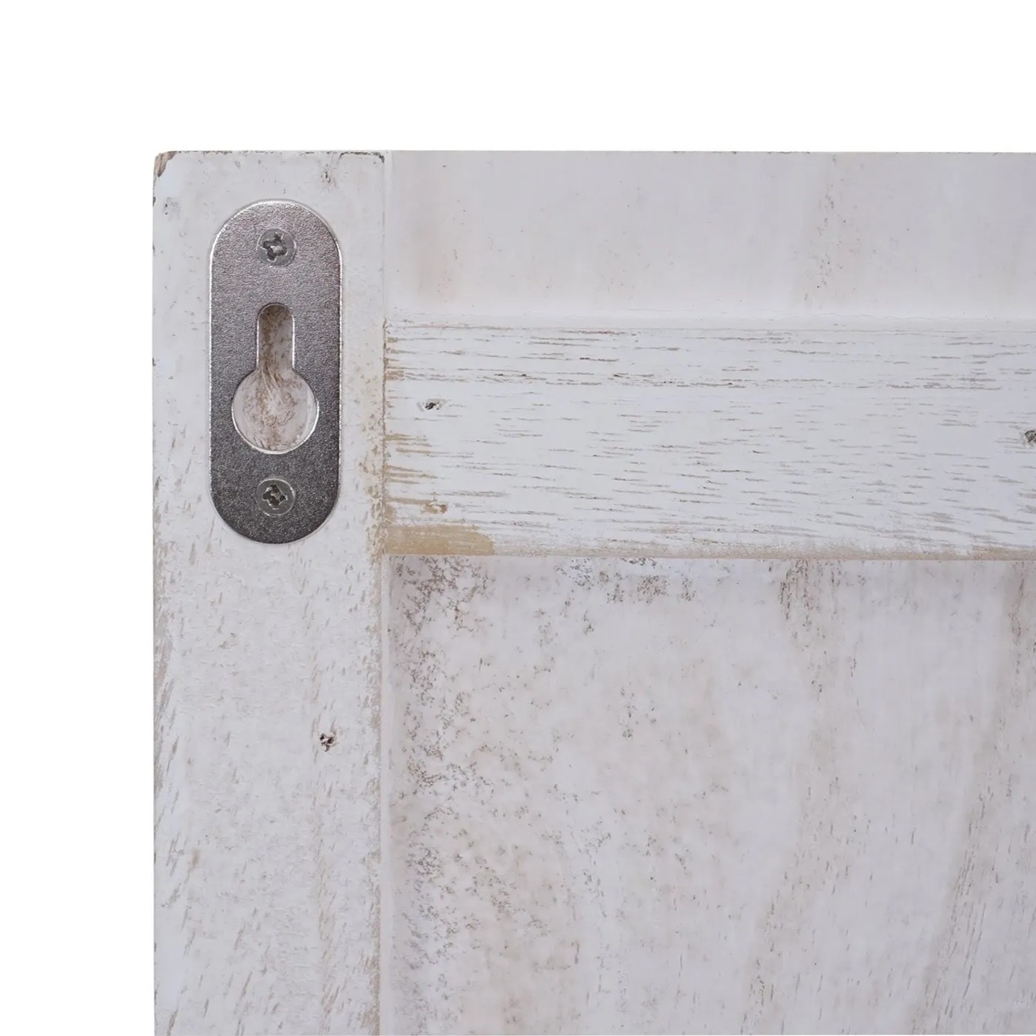 BERLINLODGE Wandgarderobe 91x60x10cm 6 Haken Weiß Shabby_6