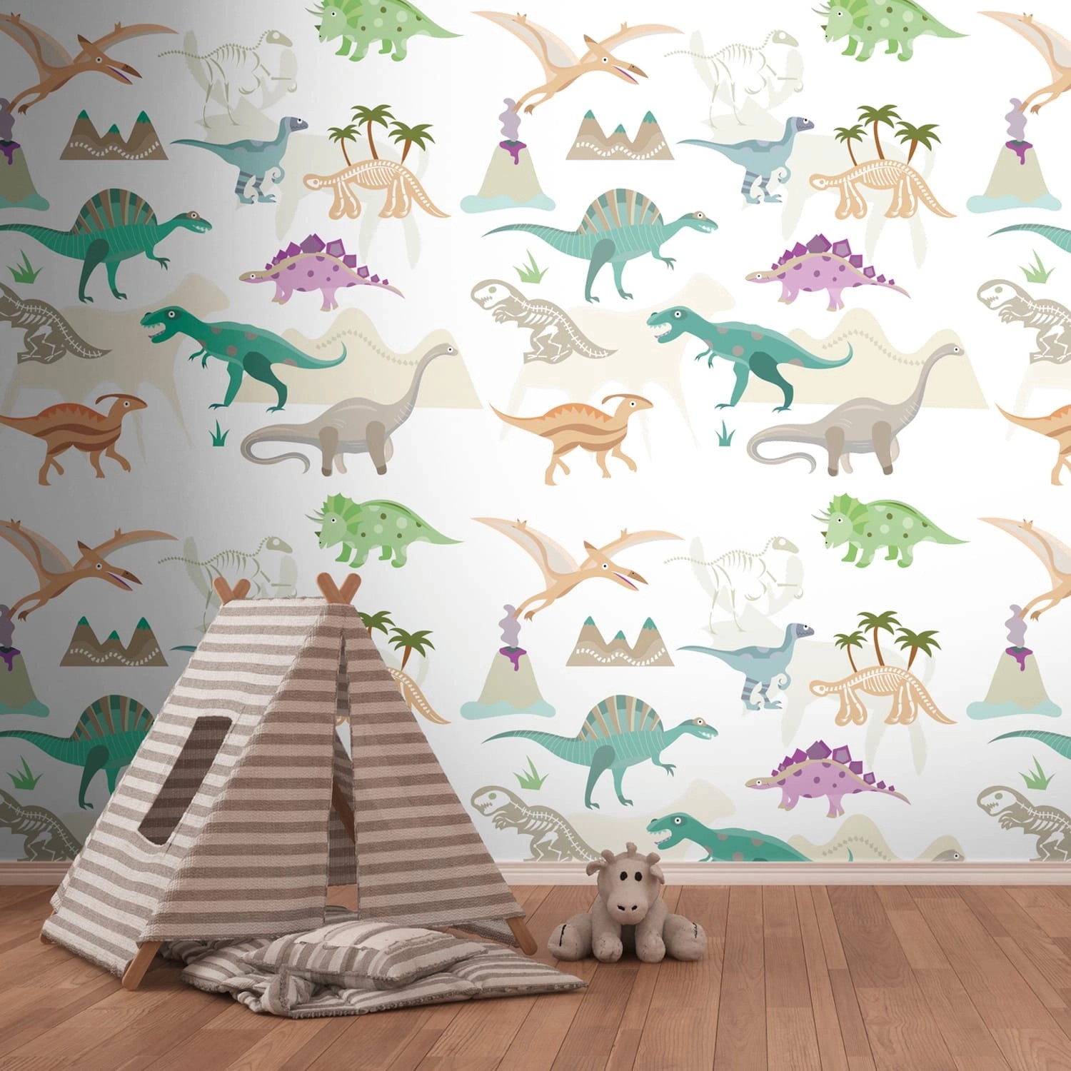 PROFHOME 391941-GU Fototapete Kindertapete Creme Beige Grün Lila 1,59 m x 2 günstig online kaufen