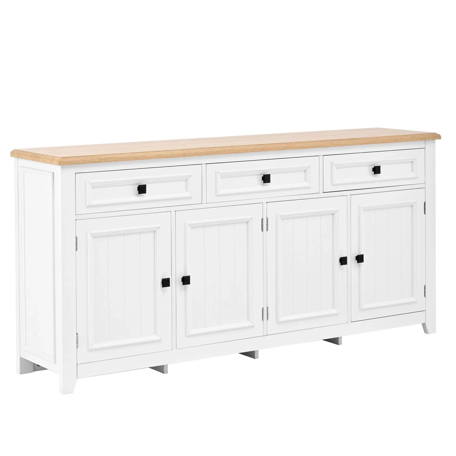 okwish Sideboard mit Stauraum Wohnzimmer 160x35x76cm Weiß